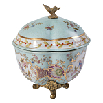 Шкатулка голубого цвета с цветочными орнаментами Blue Garden варинант исполнения - 2 | Loft Concept в Костроме