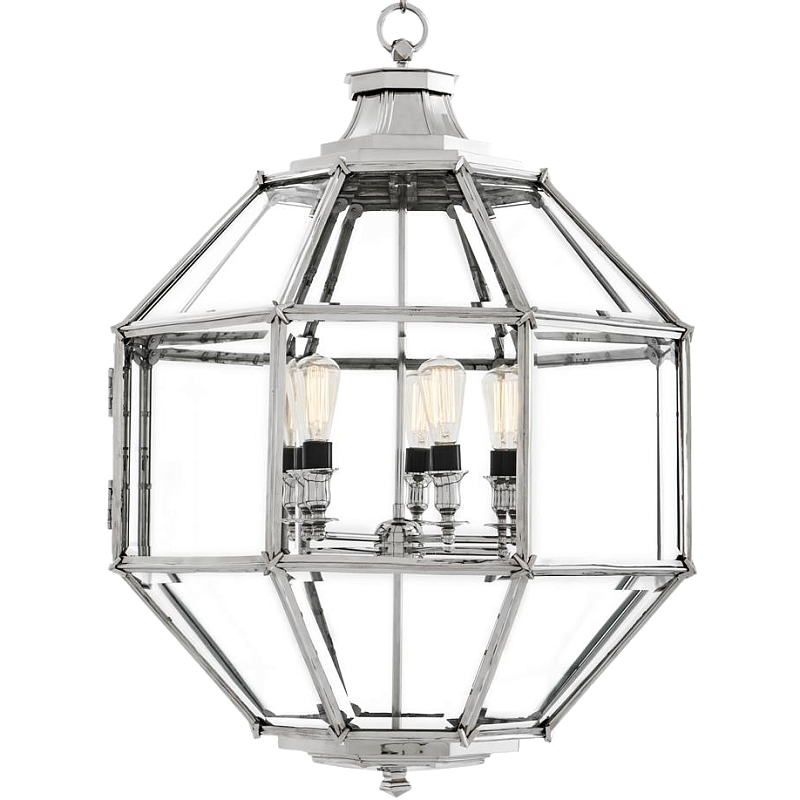 Люстра Lantern Owen Nickel L Никель Прозрачный (Transparent) в Костроме | Loft Concept 