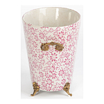 Кашпо из белого фарфора с розовым цветочным орнаментом Eden Garden варинант исполнения - 3 | Loft Concept в Костроме