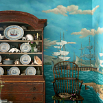 Обои ручная роспись Nantucket Crossing Brandt colourway on scenic paper варинант исполнения - 1 | Loft Concept в Костроме