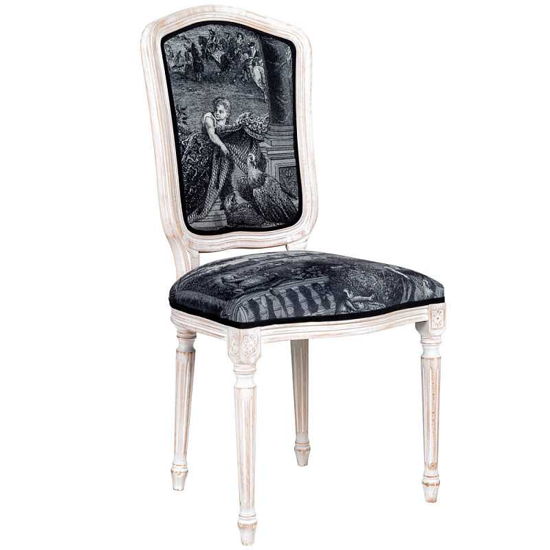 Стул Chambord Stool Черно-белый Белый винтажная патина Стул Chambord Stool Черно-белый Белый винтажная патина в Костроме | Loft Concept