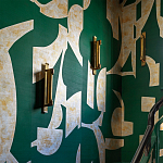 Обои ручная роспись в стиле Арт-деко Symphony Original colourway on Jade silk dupion варинант исполнения - 3 | Loft Concept в Костроме