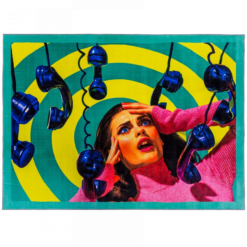 Ковер Seletti Rectangular Rug Phone Мульти Ковер Seletti Rectangular Rug Phone Мульти в Костроме | Loft Concept