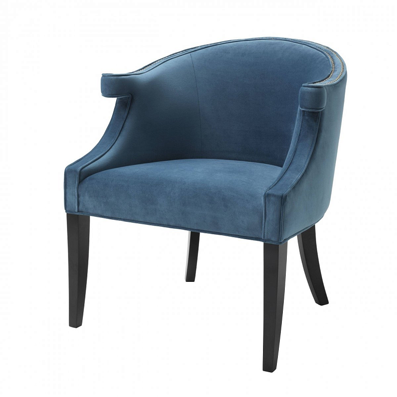 Кресло Eichholtz Chair Margaux blue Черный Синий Кресло Eichholtz Chair Margaux blue Черный Синий в Костроме | Loft Concept