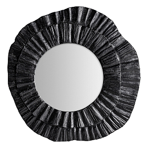 Зеркало в фактурной черной раме в современном стиле Black Maelstrom