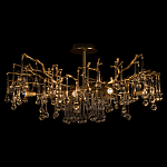 Потолочная люстра в виде ветвей деревьев золотого цвета с прозрачными подвесками-каплями Droplet Chandelier варинант исполнения - 2 | Loft Concept в Костроме