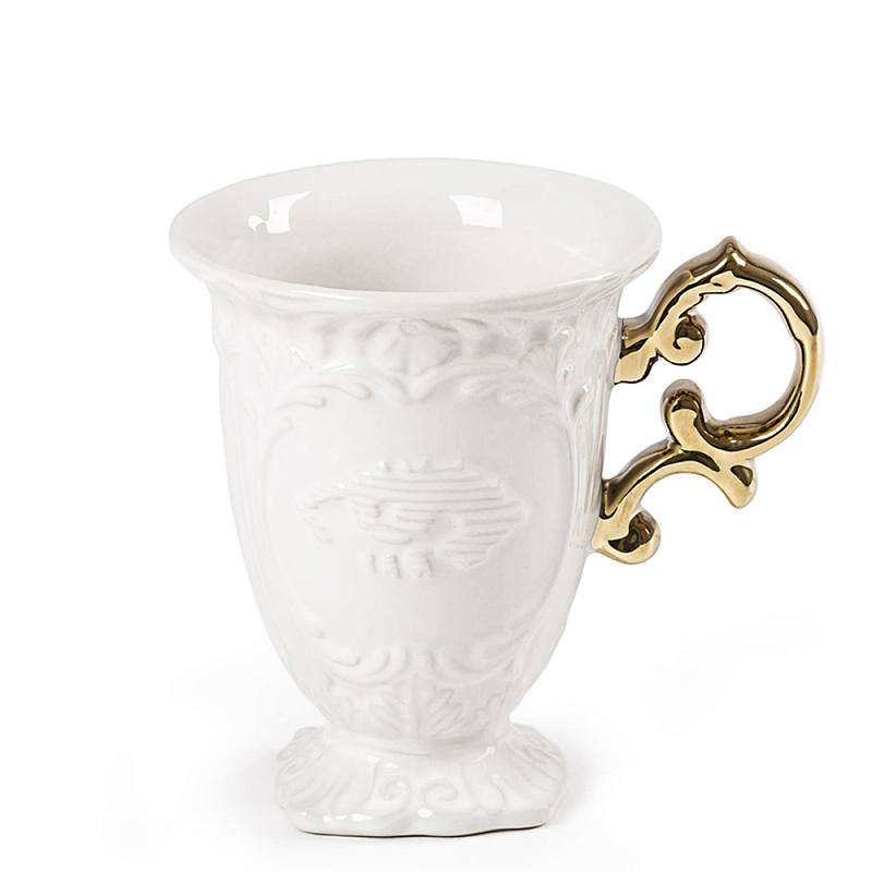 Кружка Seletti I-Mug Gold Белый Золотой Кружка Seletti I-Mug Gold Белый Золотой в Костроме | Loft Concept