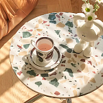 Дизайнерский журнальный стол с круглой столешницей на изогнутых стальных ножках Obafaby варинант исполнения - 3 | Loft Concept в Костроме