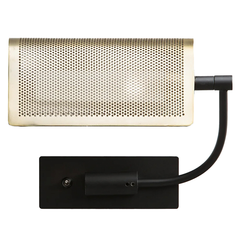Бра с плафоном из перфорированного металла Elledge Wall Lamp Латунь Черный Бра с плафоном из перфорированного металла Elledge Wall Lamp Латунь Черный в Костроме | Loft Concept