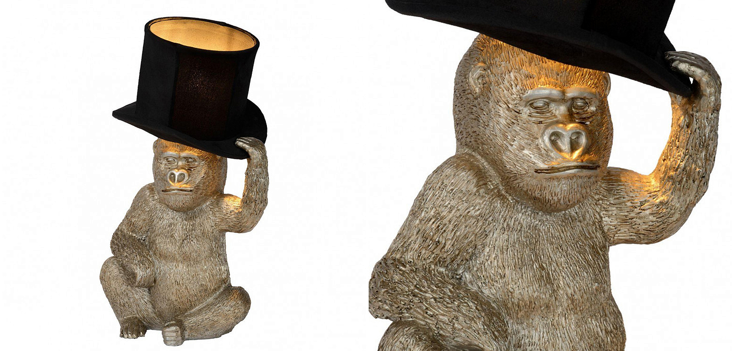 Настольная лампа с Обезьяной Funny Gorilla with a hat Настольная лампа с Обезьяной Funny Gorilla with a hat - Loft-Concept в Костроме