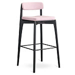 Барный стул из массива ясеня с обивкой из рогожки Elegant Ash Shape варинант исполнения - 1 | Loft Concept в Костроме