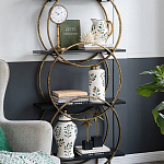 Ваза белая с крышкой с рисунком зеленых и золотых листьев 40 см Chinoiserie Ceramics варинант исполнения - 3 | Loft Concept в Костроме