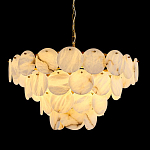 Люстра подвесная четырехъярусная с подвесками в форме дисков Cryptocrystalline Stone варинант исполнения - 2 | Loft Concept в Костроме