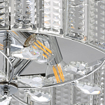 Люстра круглая на цепи цвета хром с прозрачными рельефными хрустальными пластинами Textured Glass Chandelier варинант исполнения - 4 | Loft Concept в Костроме