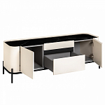 ТВ-тумба белая с чёрной столешницей с 2-мя дверками и ящиком San Marco варинант исполнения - 2 | Loft Concept в Костроме