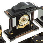 Настольный письменный набор с часами из природного камня обсидиана National Еmblem варинант исполнения - 4 | Loft Concept в Костроме