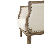 Кресло низкое с мягкой обивкой из льна на 4-х деревянных ножках Emile Armchair beige варинант исполнения - 4 | Loft Concept в Костроме