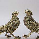 Статуэтка бронзовая пара Фазаны золотые Bronze Birds варинант исполнения - 3 | Loft Concept в Костроме