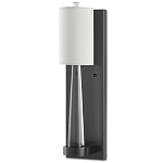 Бра на прозрачном штативе с тканевым абажуром в форме цилиндра Conciseness варинант исполнения - 3 | Loft Concept в Костроме