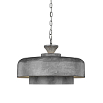 Подвесной светильник с массивным круглым стальным плафоном серого цвета в индустриальном стиле на цепи Feiss варинант исполнения - 1 | Loft Concept в Костроме