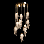 Люстра каскадная с 10-ю прозрачными плафонами Wave Line варинант исполнения - 3 | Loft Concept в Костроме