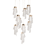 Люстра каскадная с 10-ю прозрачными плафонами Wave Line варинант исполнения - 1 | Loft Concept в Костроме