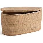 Плетеная овальная корзина с крышкой Shani Rattan Basket варинант исполнения - 2 | Loft Concept в Костроме