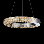 Люстра серебряная в форме кольца с мозаичным хрустальным оформлением Sparks of Crystal варинант исполнения - 2 | Loft Concept в Костроме