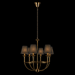 Люстра на металлическом основании бронзового цвета с 6-ю черными конусовидными абажурами Dignity варинант исполнения - 3 | Loft Concept в Костроме