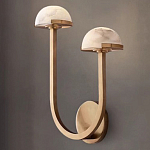 Бра с 2-мя мраморными плафонами на латунном корпусе Light Warm Light варинант исполнения - 4 | Loft Concept в Костроме