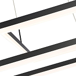 Подвесной светильник светодиодный с 2-мя черными прямоугольными плафонами из алюминия и акрила с пультом для регулировки света Smeragde Light Black варинант исполнения - 2 | Loft Concept в Костроме