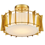 Потолочный светильник круглый с каркасом в форме треугольников и тканевым абажуром Brutal Light варинант исполнения - 3 | Loft Concept в Костроме