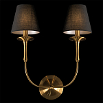 Бра с металлическим основанием бронзового цвета и 2-мя черными конусовидными абажурами Dignity варинант исполнения - 4 | Loft Concept в Костроме