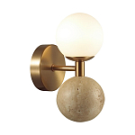 Бра с шарообразным матовым плафоном и шаром из камня на металлическом основании Orb Essence варинант исполнения - 1 | Loft Concept в Костроме
