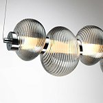 Подвесной светильник линейный с 7-ю рифлеными стеклянными шарами Marcelh Light варинант исполнения - 9 | Loft Concept в Костроме