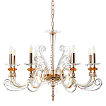 Люстра с 8-ю лампочками и изогнутыми прозрачными элементами из стекла Twisted Glass Candles Chandelier варинант исполнения - 1 | Loft Concept в Костроме