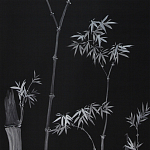 Обои ручная роспись Bamboo Argent on Pitch dyed silk варинант исполнения - 2 | Loft Concept в Костроме