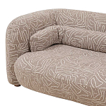 Дизайнерский двухместный диван с мягкими спинкой и подлокотниками светло-коричневый с принтом Madelaine Sofa Cocoa варинант исполнения - 3 | Loft Concept в Костроме