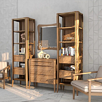 Витрина правая из массива дуба с 5-ю полками и 2-мя ящиками Tasteful Furniture варинант исполнения - 3 | Loft Concept в Костроме