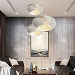 Подвесной светильник с белыми изящными декоративными лепестками Volumetric Petal Lamp варинант исполнения - 7 | Loft Concept в Костроме