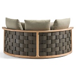 Дизайнерский уличный диван из массива дерева с плетеной спинкой PALINFRASCA Sofa варинант исполнения - 13 | Loft Concept в Костроме