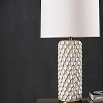 Настольная лампа покрытая лепестками белых цветов Fancy Calla Lily варинант исполнения - 3 | Loft Concept в Костроме