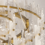 Люстра круглая с прозрачными стержнями разной длины Textured Glass Chandelier варинант исполнения - 10 | Loft Concept в Костроме
