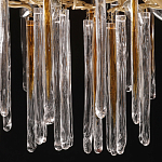 Люстра подвесная золотого цвета с разветвленными ветвями и прозрачными стеклянными подвесками Droplet Chandelier варинант исполнения - 7 | Loft Concept в Костроме