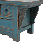 Деревянная ТВ-тумба в китайском стиле с 4-мя ящиками и резным декором голубая Luo Chinese TV Stand Blue варинант исполнения - 3 | Loft Concept в Костроме
