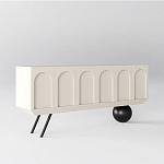 Дизайнерский комод с фактурным фасадом и чёрной ножкой в форме шара Samanta варинант исполнения - 1 | Loft Concept в Костроме