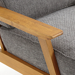 Кресло с каркасом из массива дуба Deniaud Oak Grey Armchair варинант исполнения - 5 | Loft Concept в Костроме