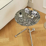 Дизайнерский журнальный стол с круглой столешницей на изогнутых стальных ножках Obafaby варинант исполнения - 2 | Loft Concept в Костроме