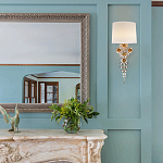 Бра с цветочным основанием и тканевым абажуром Tugella Flower Lamp варинант исполнения - 5 | Loft Concept в Костроме