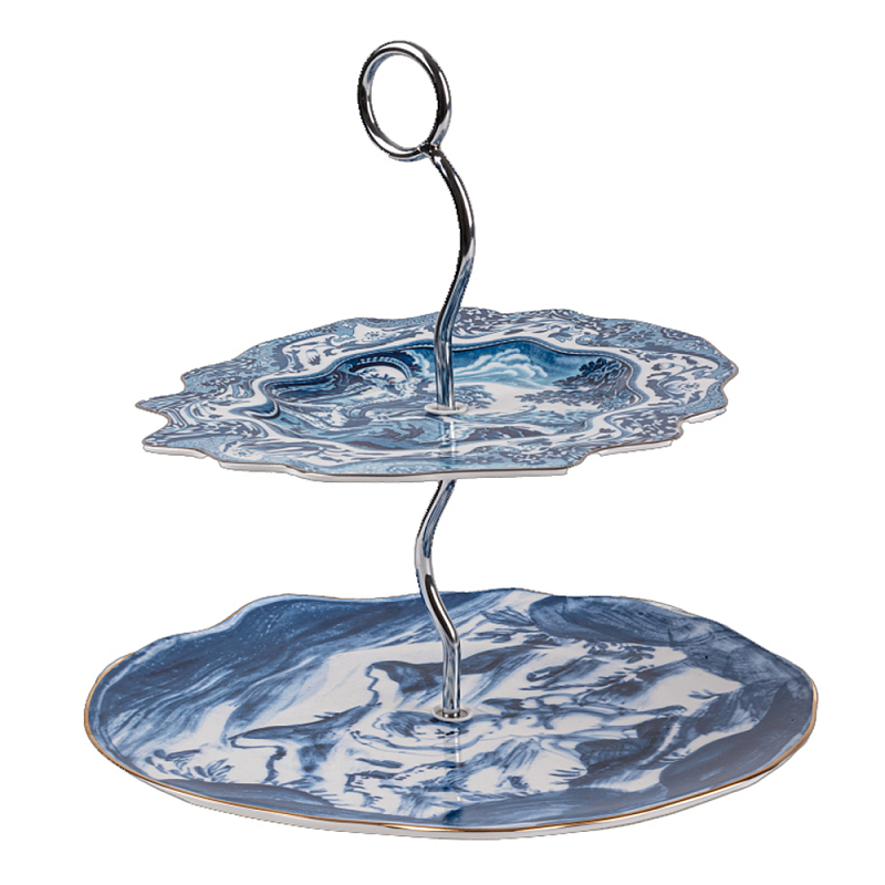 Сервировочная подставка Seletti Cake Stand Белый Синий Сервировочная подставка Seletti Cake Stand Белый Синий в Костроме | Loft Concept